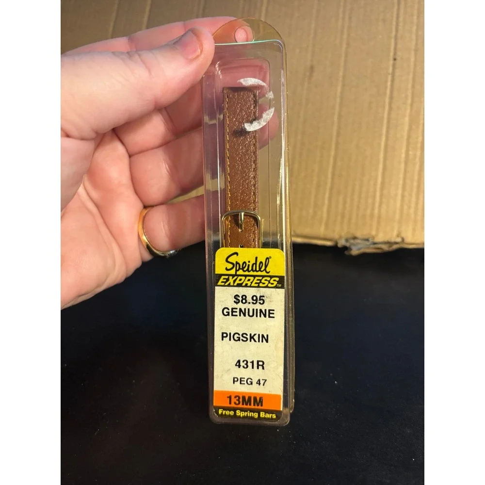 Pigskin Watch Strap Speidel NOS 13mm 431R Brown Genuine Peg 47